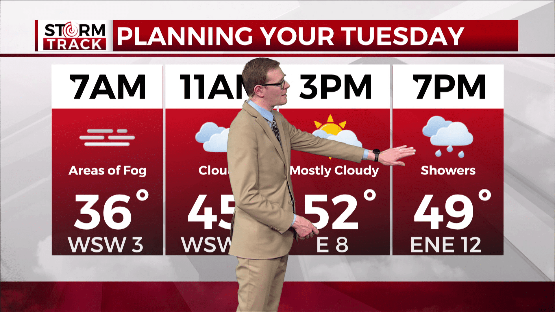 Brandon showing Tuesday's day planner