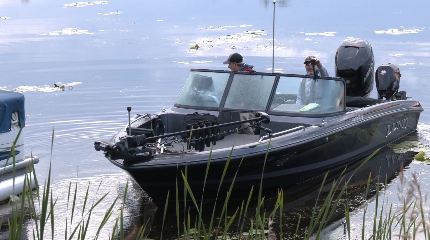 Dave Nelson and Greg Christenson leave for a boat trip on the Great Lakes