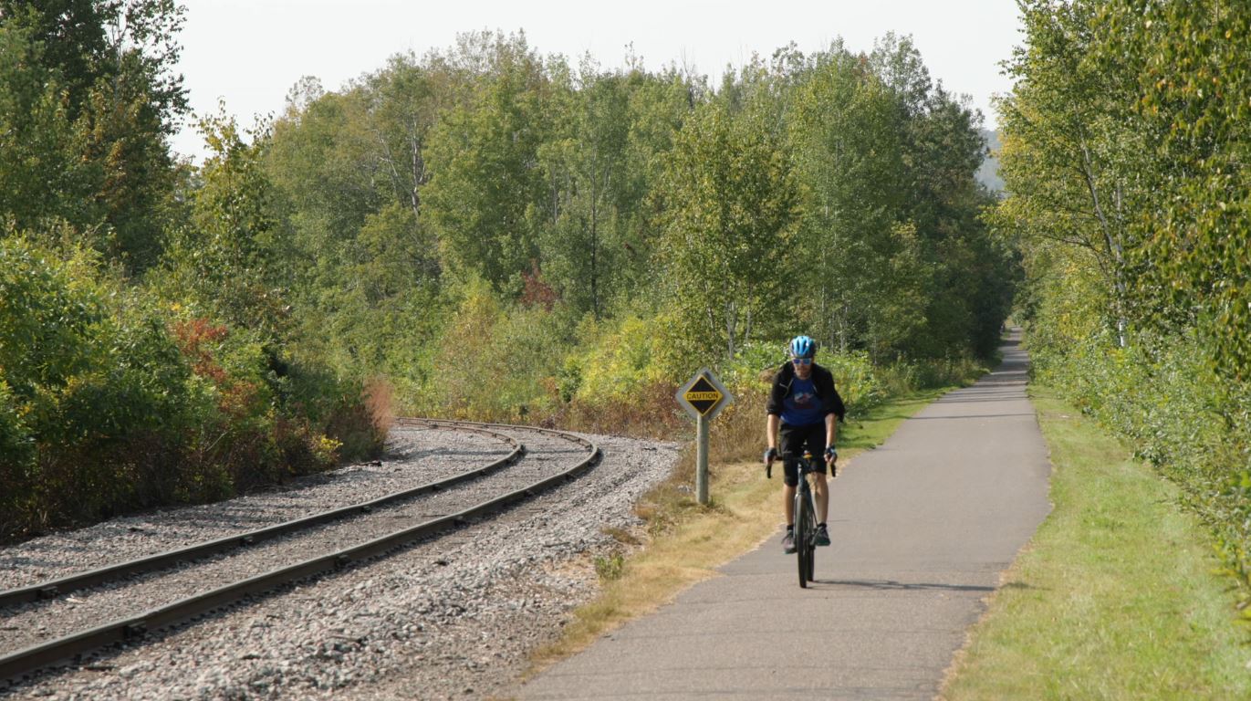 Adam Malmanger biking on the Munger Trail