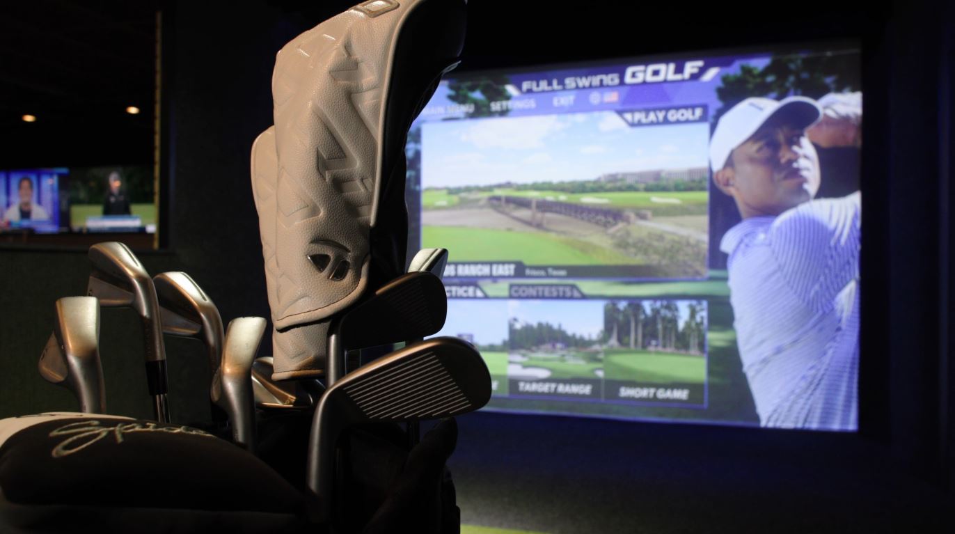 A golf simulator at Club One Under