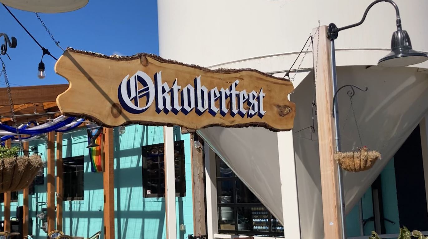 An Oktoberfest sign at Ursa Minor Brewing