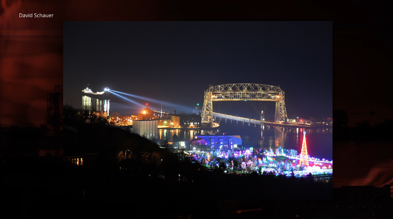 A ship comes in while Bentleyville is lit up