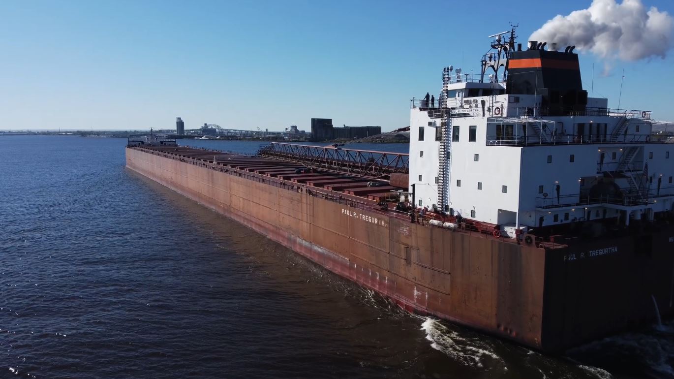 The Paul R. Tregurtha arrives at the Port of Duluth-Superior