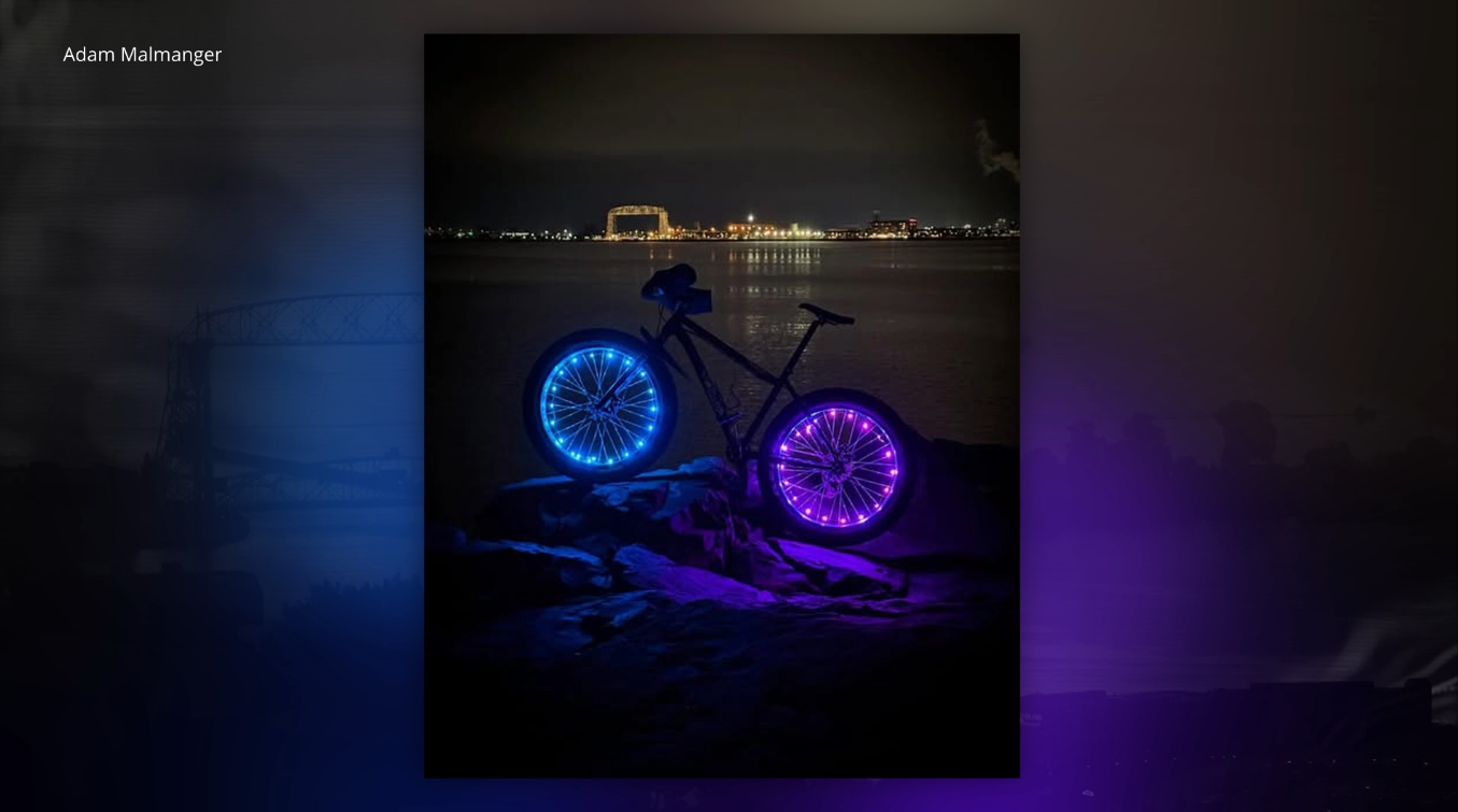 A bike with lit up wheels