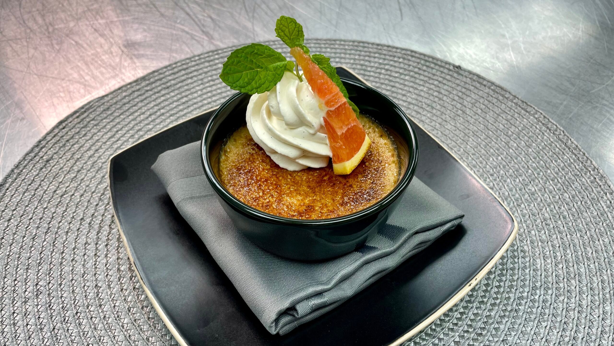 Butterscotch rum creme brulee